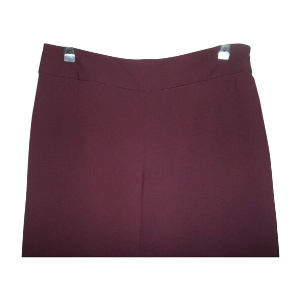Victoria's Secret Moda Dress Pants 0x 34"inseam Wine Burgundy low rise Flare Leg - Picture 2 of 7